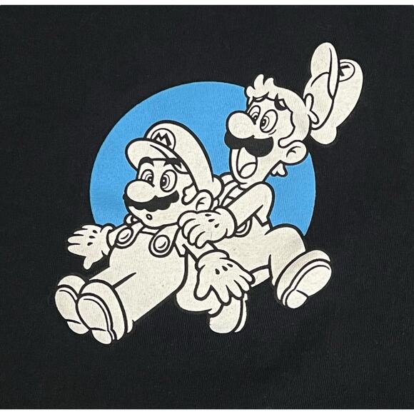 Super Mario and Luigi High Five Tee 3XL | Black Nintendo T-Shirt Retro Gaming - Picture 5 of 9